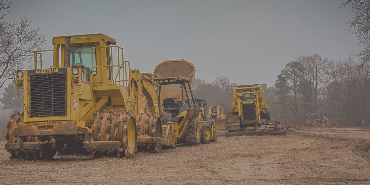 Heavy-duty construction equipment at a work site